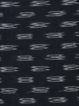 Deep Indigo Ivory Pochampally Hand Weaved Ikat Fabric Per Meter - F002F795
