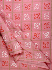 Pink Red White Block Printed Cotton Fabric Per Meter - F001F2205