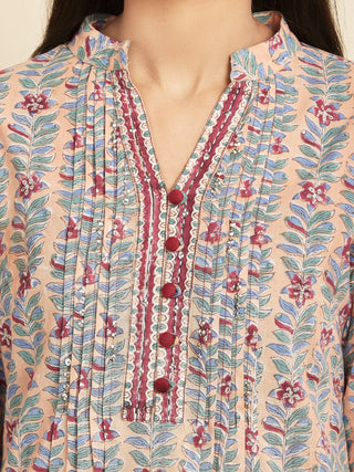 Jashn Fahima Set Of Kurta Pants Kota Doria Dupatta