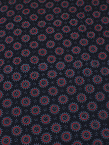 Indigo Pink Grey Ajrakh Screen Printed Cotton Fabric Per Meter - F0916692