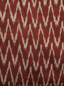 Rust Ivory Pochampally Hand Woven Ikat Fabric Per Meter - F002F919