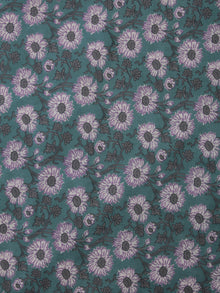 Teal Lilac White Grey Block Printed Cotton Fabric Per Meter - F001F2382