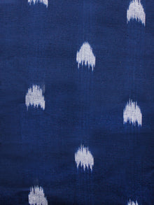 Blue Grey Hand Woven Double Ikat Handloom Cotton Fabric Per Meter - F002F1574