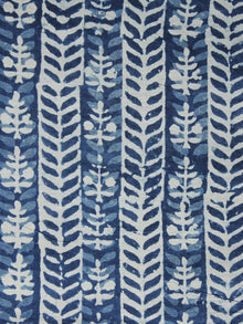 Indigo Ivory Hand Block Printed Cotton Fabric Per Meter - F001F1066