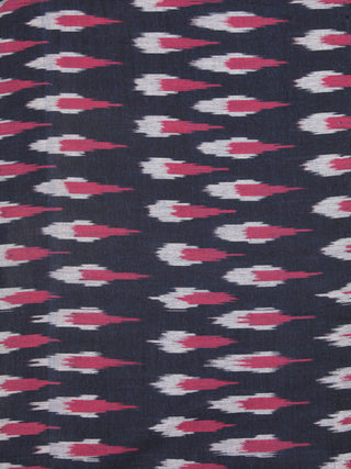 Black HotPink Grey Hand Woven Ikat Handloom Cotton Fabric Per Meter - F002F2437