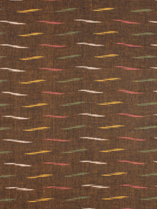 Brown Multi Color Pochampally Hand Weaved Ikat Fabric Per Meter - F0916732