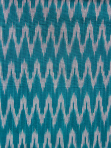 Teal Green Grey Hand Woven Ikat Cotton Fabric Per Meter - F002F1421