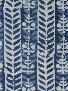 Indigo Ivory Hand Block Printed Cotton Fabric Per Meter - F001F1066