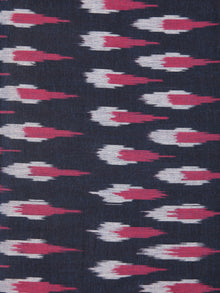 Black HotPink Grey Hand Woven Ikat Handloom Cotton Fabric Per Meter - F002F2437