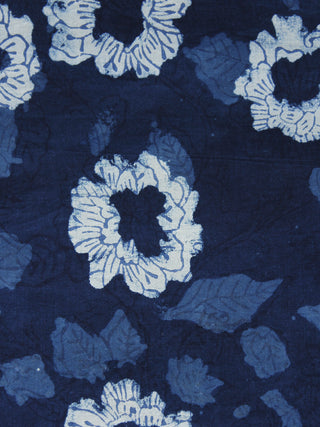 Indigo Ivory Hand Block Printed Cotton Fabric Per Meter - F001F1109