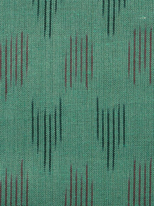 Green Red  Pochampally Hand Weaved Ikat Fabric Per Meter - F003F1232