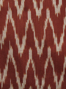 Rust Ivory Pochampally Hand Woven Ikat Fabric Per Meter - F002F919