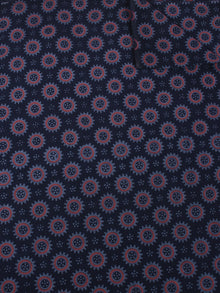Indigo Pink Grey Ajrakh Screen Printed Cotton Fabric Per Meter - F0916692