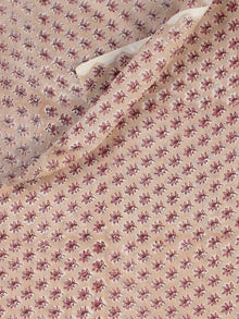 Tan Brown Pink Hand Block Printed Cotton Fabric Per Meter - F001F2313