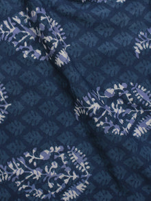 Indigo Ivory Hand Block Printed Cotton Fabric Per Meter - F001F787