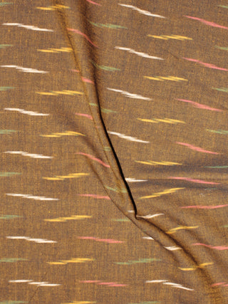Brown Multi Color Pochampally Hand Weaved Ikat Fabric Per Meter - F0916732