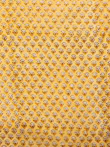 Yellow White Hand Block Printed Cotton Fabric Per Meter - F001F2178