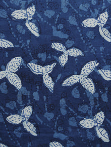 Indigo Ivory Hand Block Printed Cotton Fabric Per Meter - F001F1110