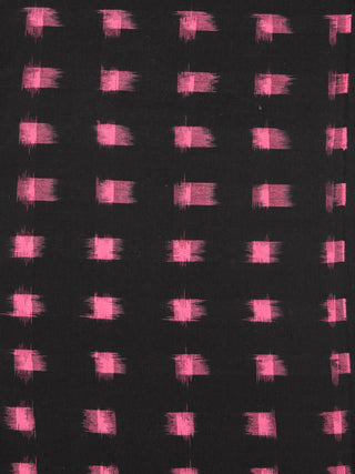 Black Pink Pochampally Hand Weaved Double Ikat Fabric Per Meter - F003F2413