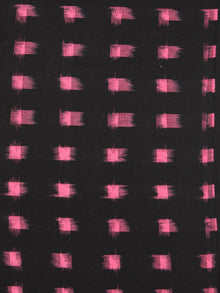 Black Pink Pochampally Hand Weaved Double Ikat Fabric Per Meter - F003F2413