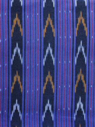 Purple Indigo Orange Pochampally Hand Weaved Ikat Fabric Per Meter - F003F1231