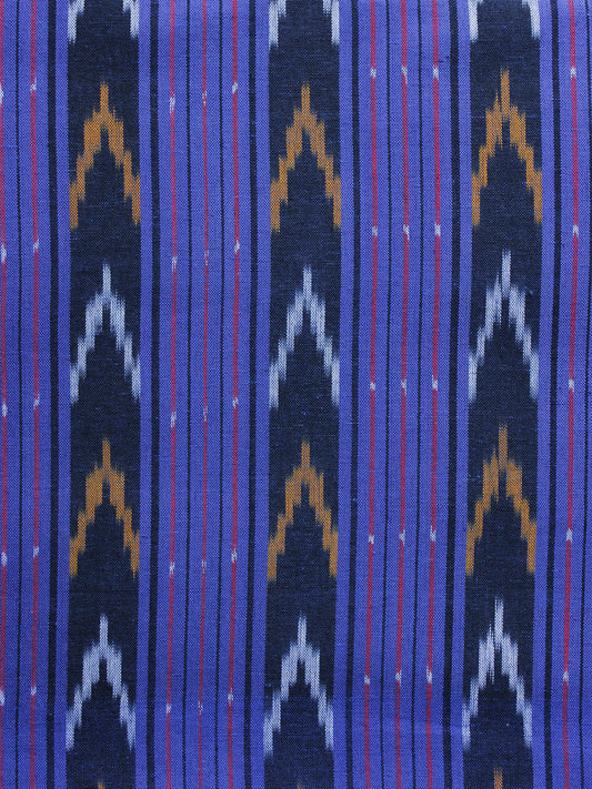 Purple Indigo Orange Pochampally Hand Weaved Ikat Fabric Per Meter - F003F1231