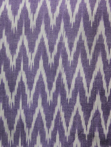 Purple Ivory Pochampally Hand Woven Ikat Fabric Per Meter - F002F920