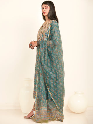 Jashn Suhana Set Of Kurta Pants Kota Doria Dupatta