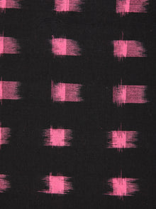 Black Pink Pochampally Hand Weaved Double Ikat Fabric Per Meter - F003F2413