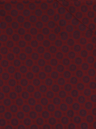 Maroon Grey Ajrakh Screen Printed Cotton Fabric Per Meter - F0916693