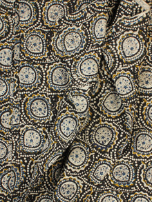 Black Mustard Indigo Ivory Hand Block Printed Cotton Fabric Per Meter - F001F2259
