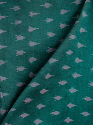 Green Lilac Pochampally Hand Weaved Ikat Mercerised Cotton Fabric Per Meter - F002F1967