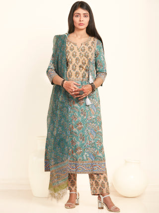 Jashn Suhana Set Of Kurta Pants Kota Doria Dupatta