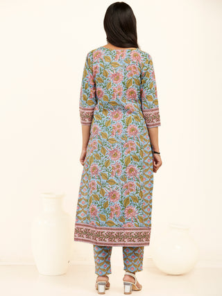 Jashn Zoya Set Of Kurta Pants Kota Doria Dupatta