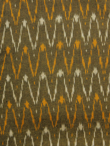 Peanut Brown Orange Ivory Pochampally Hand Woven Ikat Fabric Per Meter - F002F955