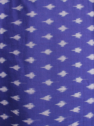 Purple Grey Pochampally Hand Weaved Ikat Mercerised Cotton Fabric Per Meter - F002F1968