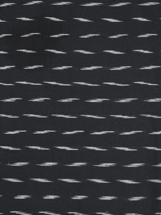 Black Ivory Pochampally Hand Weaved Ikat Fabric Per Meter - F0916734
