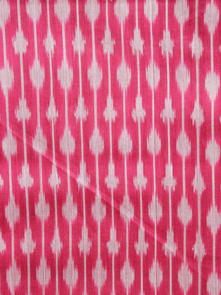 Coral Red Grey Hand Weaved Ikat Mercerised  Fabric Per Meter - F002F1423