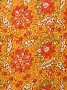 Yellow Red Green Hand Block Printed Cotton Fabric Per Meter - F001F2224