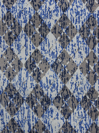 Kashish Ivory Indigo Hand Block Printed Cotton Fabric Per Meter - F001F1111