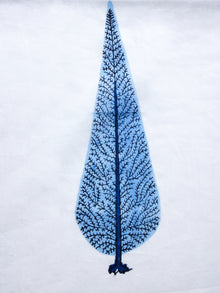White Indigo Light Blue Hand Block Printed Cotton Fabric Per Meter - F001F1500