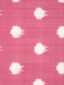 Pink Ivory Pochampally Hand Weaved Double Ikat Fabric Per Meter - F003F2415