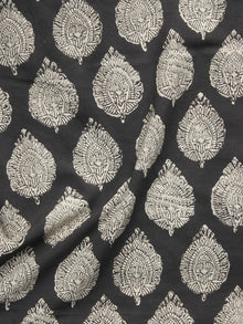 Black Ivory Hand Block Printed Cotton Fabric Per Meter - F001F902