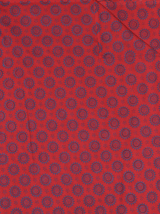 Red Grey Ajrakh Screen Printed Cotton Fabric Per Meter - F0916694