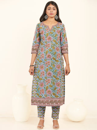 Jashn Zoya Set Of Kurta Pants Kota Doria Dupatta