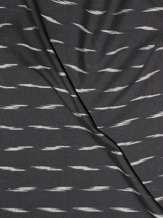 Black Ivory Pochampally Hand Weaved Ikat Fabric Per Meter - F0916734