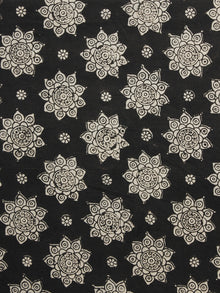 Black Ivory Hand Block Printed Cotton Fabric Per Meter - F001F1069