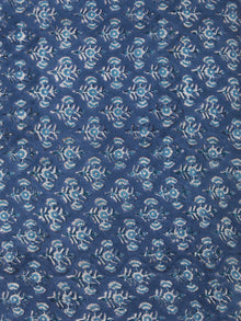 Indigo Blue OffWhite Hand Block Printed Cotton Fabric Per Meter - F001F2460