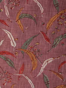 Rosewood Green Red Mustard Block Printed Cotton Fabric Per Meter - F001F2379