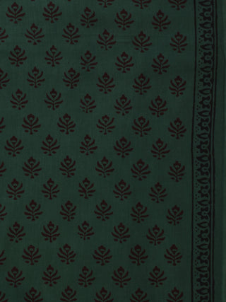 Bottle Green Maroon Bagh Printed Cotton Fabric Per Meter - F005F2075